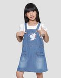 Little M Denim Unicorn Overall for Girls 
