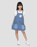 Little M Denim Unicorn Overall for Girls 