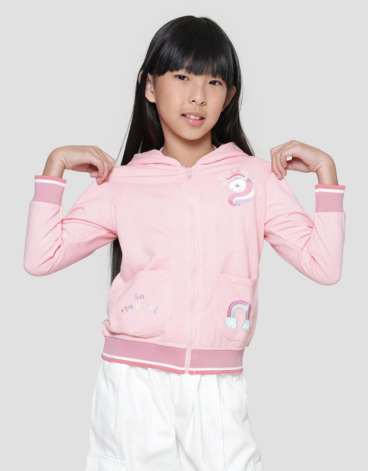 Little M Unicorn Hoodie Girls Jacket