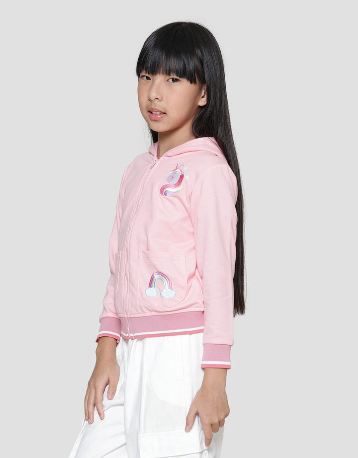 Little M Unicorn Hoodie Girls Jacket