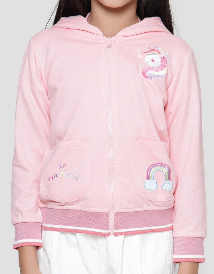 Little M Unicorn Hoodie Girls Jacket