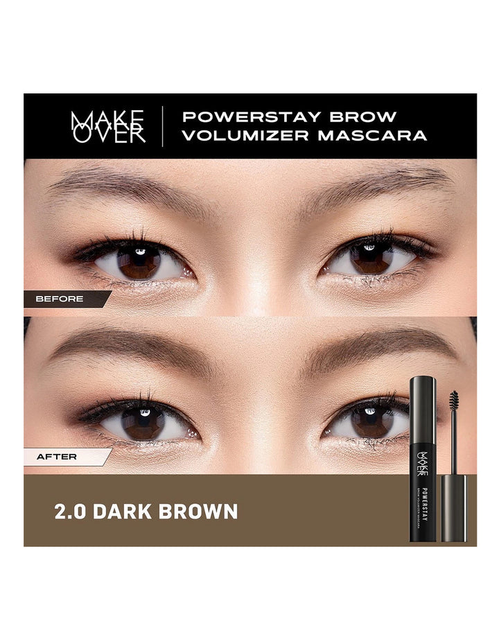 Make Over Powerstay Brow Volumizer Mascara Dark Brown 5 G