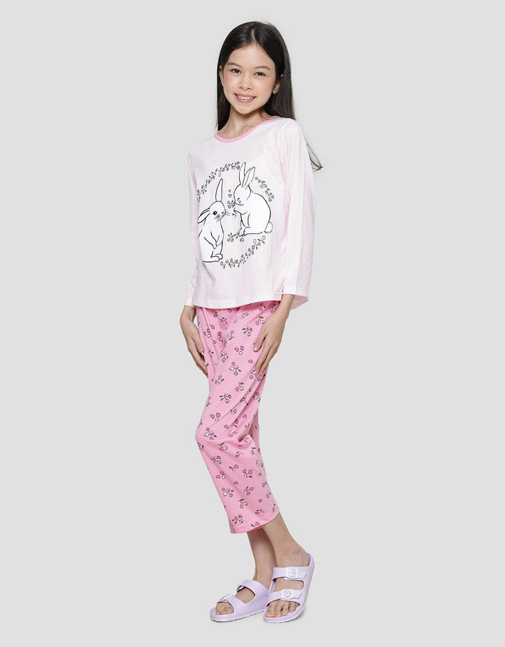 Kidz Too Bunny Print Set Piyama Anak Perempuan