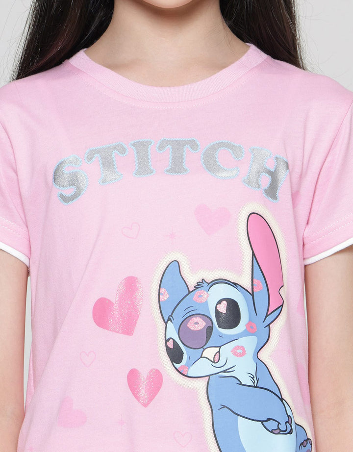 Disney One Of A Kind Stitch Kaos Lengan Pendek Anak Perempuan