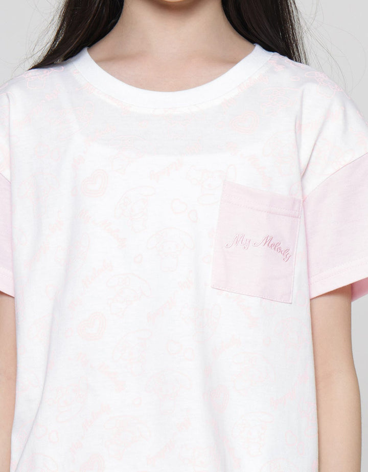Character My Melody Short Sleeve T-shirt for Girls
