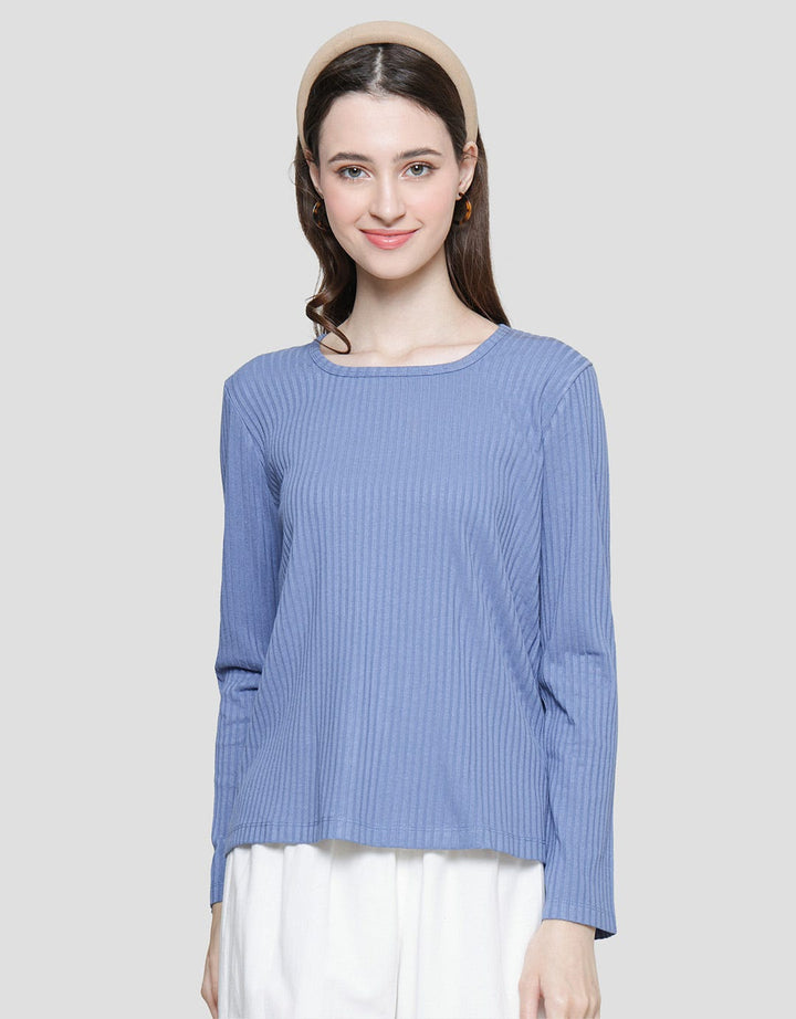 Connexion Knit Texture Square Neck Women's Long Sleeve T-Shirt