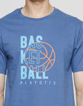 T Zone Basket Ball Playoffs Kaos Lengan Pendek Pria