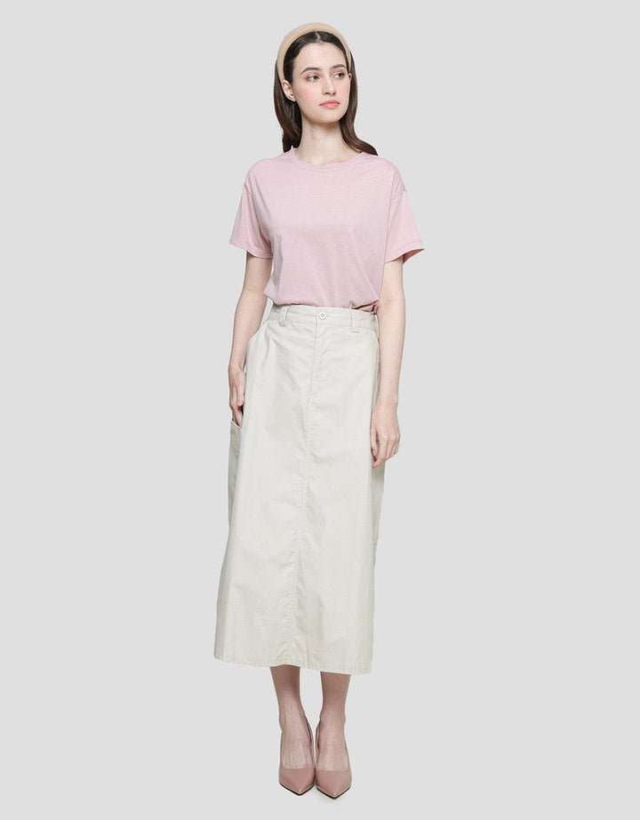 Nevada Woven Open Side Pocket Rok Midi Wanita