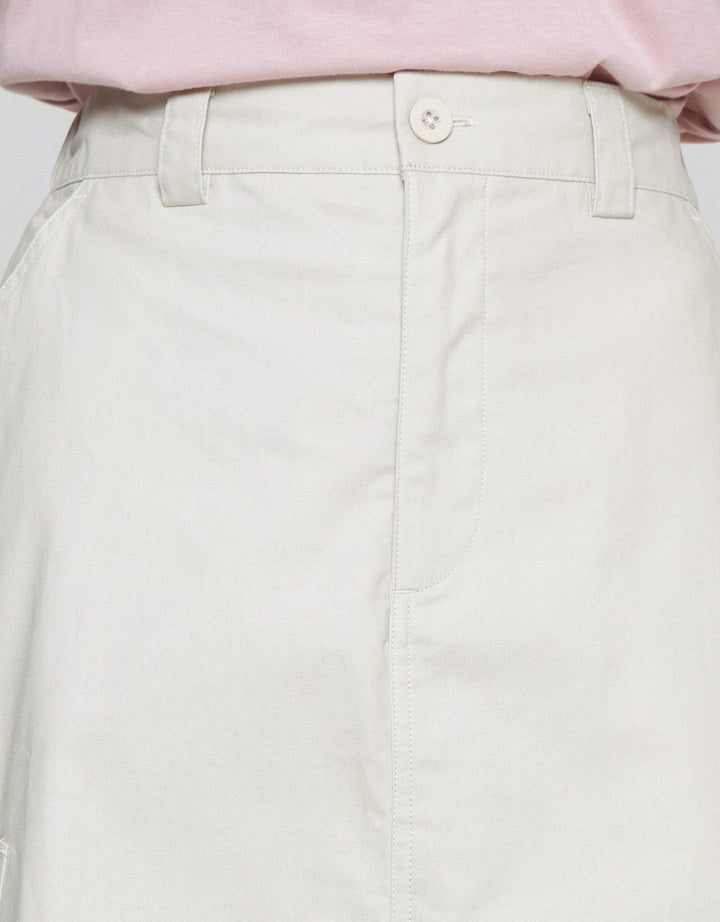 Nevada Woven Open Side Pocket Rok Midi Wanita
