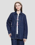 Nevada Denim Raw Kemeja Lengan Panjang Wanita
