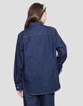 Nevada Denim Raw Kemeja Lengan Panjang Wanita