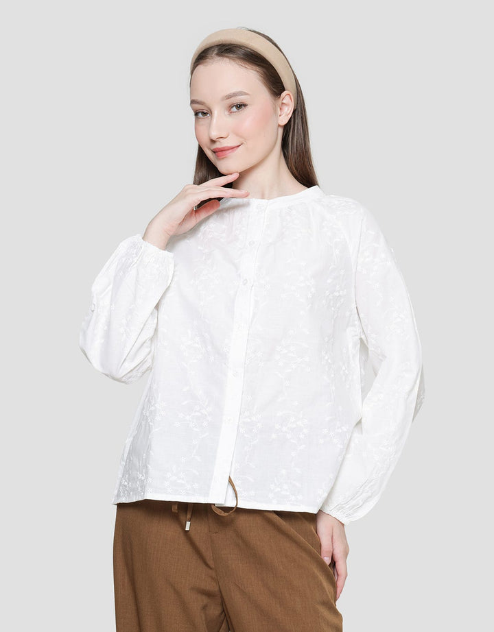 Connexion Embro Flower Kemeja Lengan Panjang Wanita