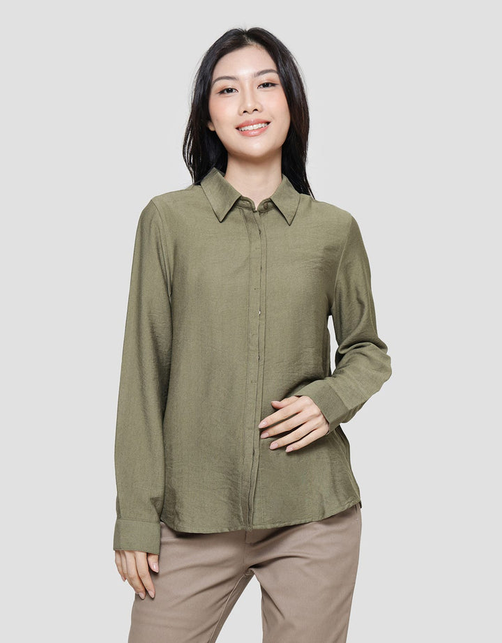 Connexion Clap Button Boneo Blouse Lengan Panjang Wanita