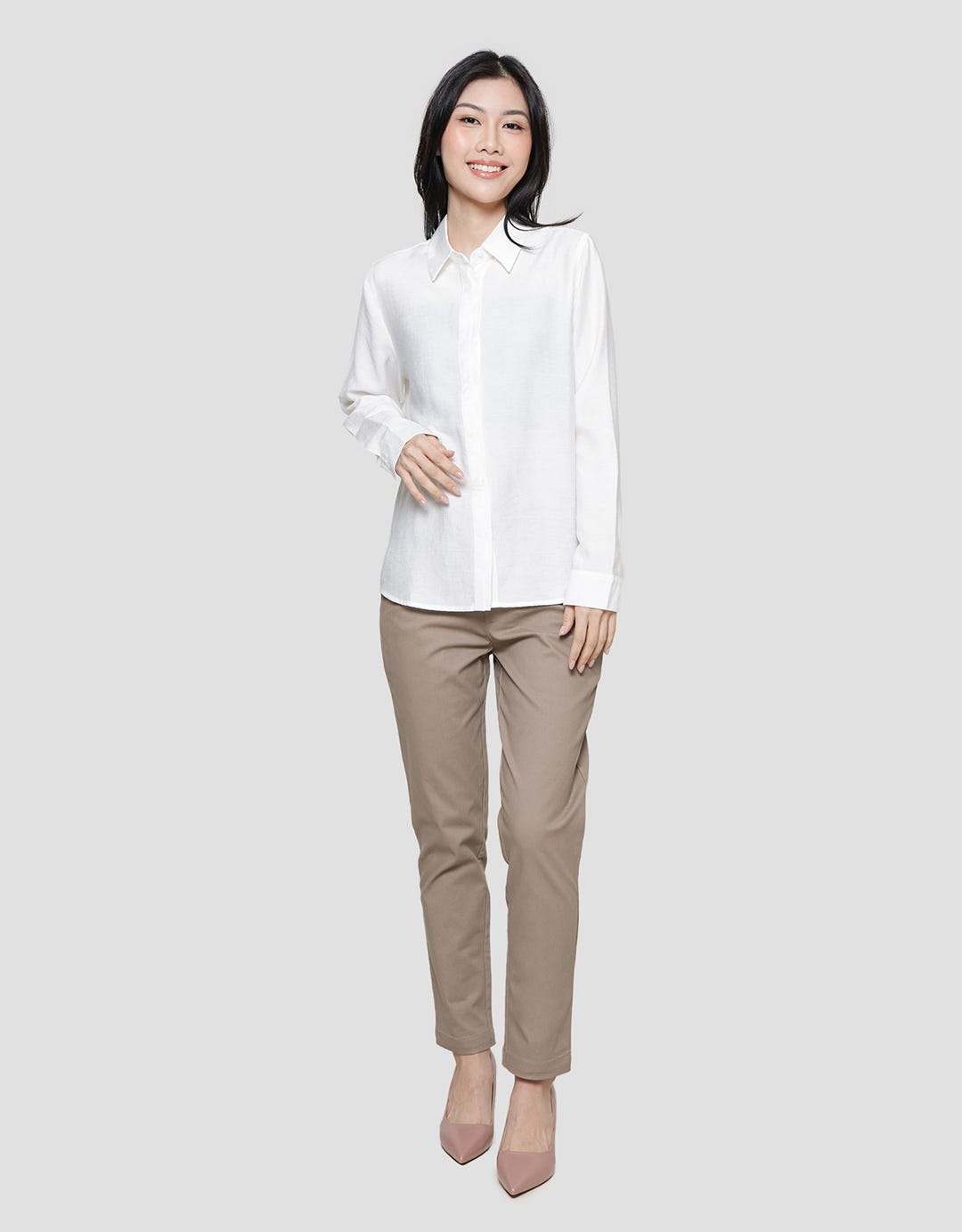 Connexion Clap Button Boneo Blouse Lengan Panjang Wanita