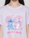 Disney Stitch And Angel Kaos Lengan Pendek Anak Perempuan