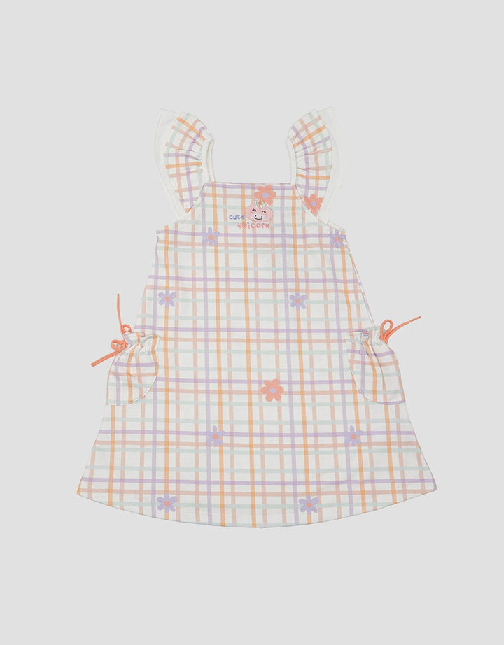 Little M Square Flower Midi Dress for Girls