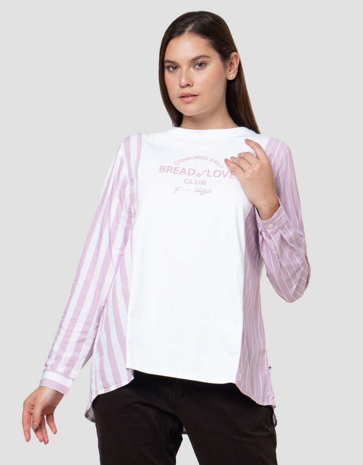 Cardinal Girl Print Bread Love Kaos Wanita