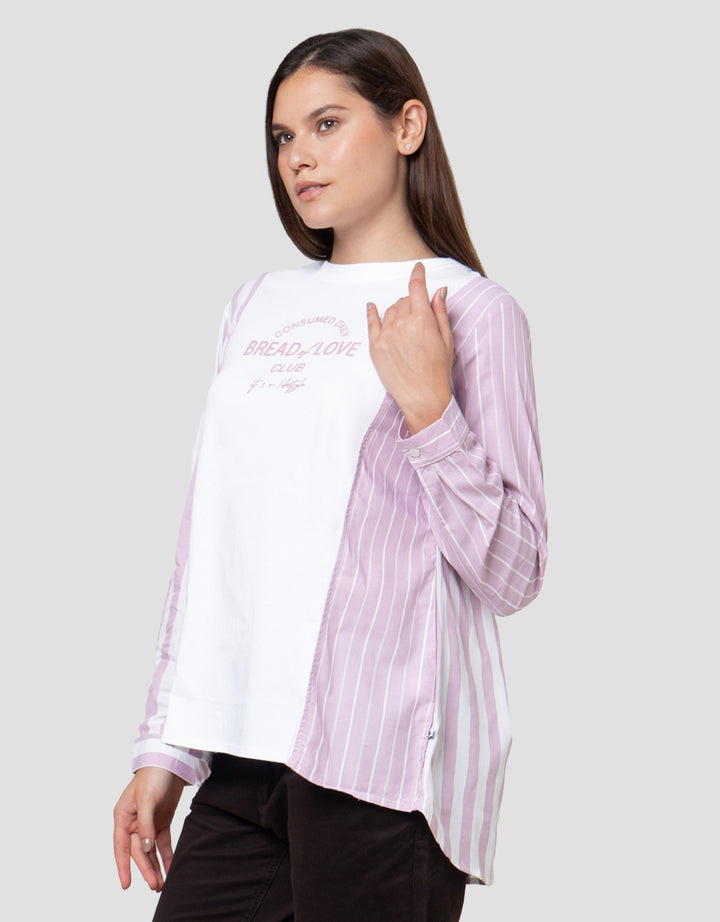 Cardinal Girl Print Bread Love Kaos Wanita