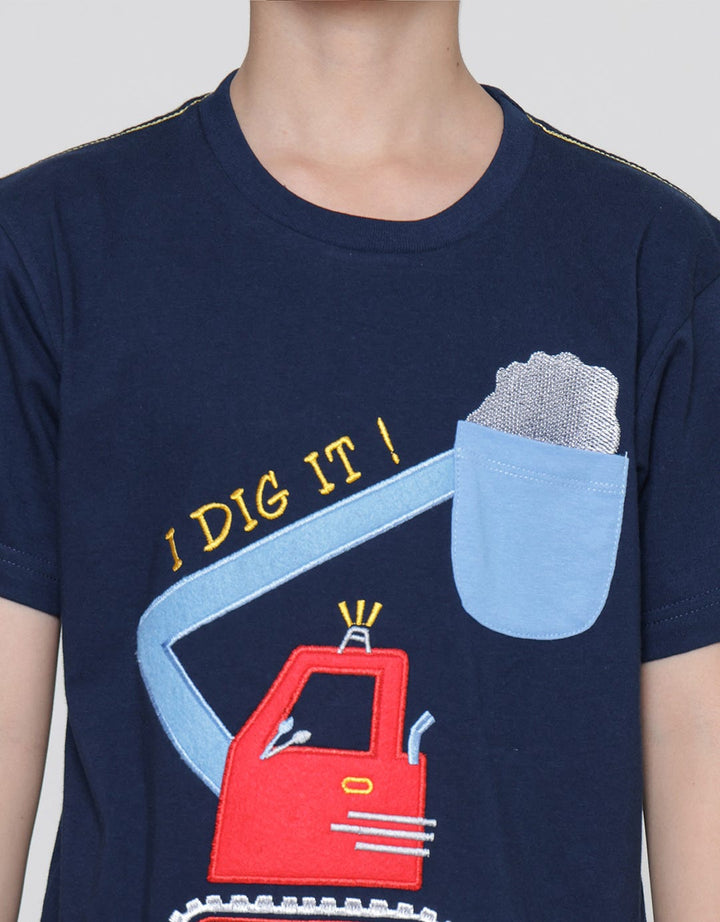 Little M Aplikasi I Dig It Bordir Kaos Anak Laki-Laki