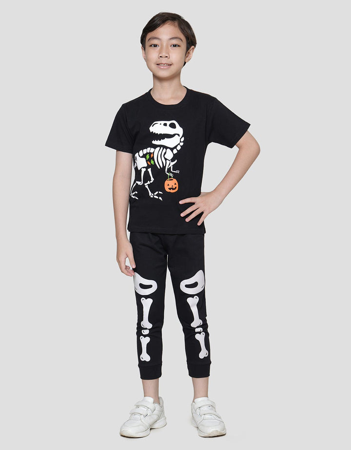 Little M Dino Halloween Kaos Anak Laki-laki