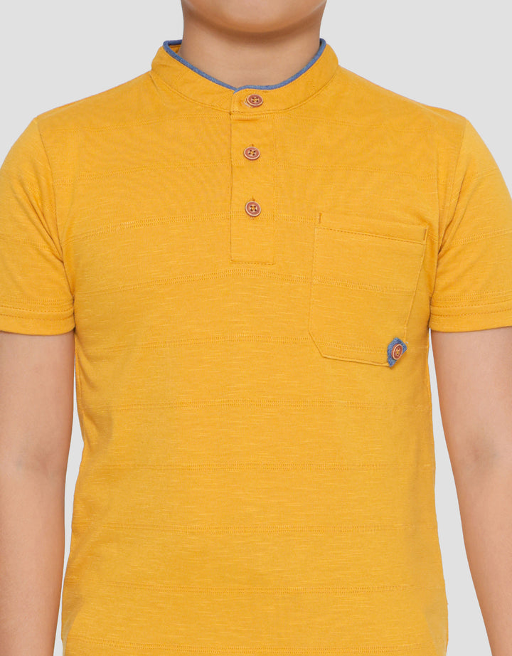 Little M Texture Henley Kaos Anak Laki-laki