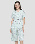 Disney Mickey And Friends Tropical Rayon Baju Tidur Set Wanita