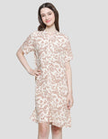St. Yves Big Leaves Midi Dress Wanita