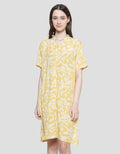St. Yves Big Leaves Midi Dress Wanita