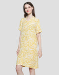 St. Yves Big Leaves Midi Dress Wanita