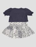 Pipiniko Cardigan Print Perca Midi Dress Set Anak Perempuan