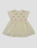 Little M Rami Aop Bunga Bordir Dress Bayi