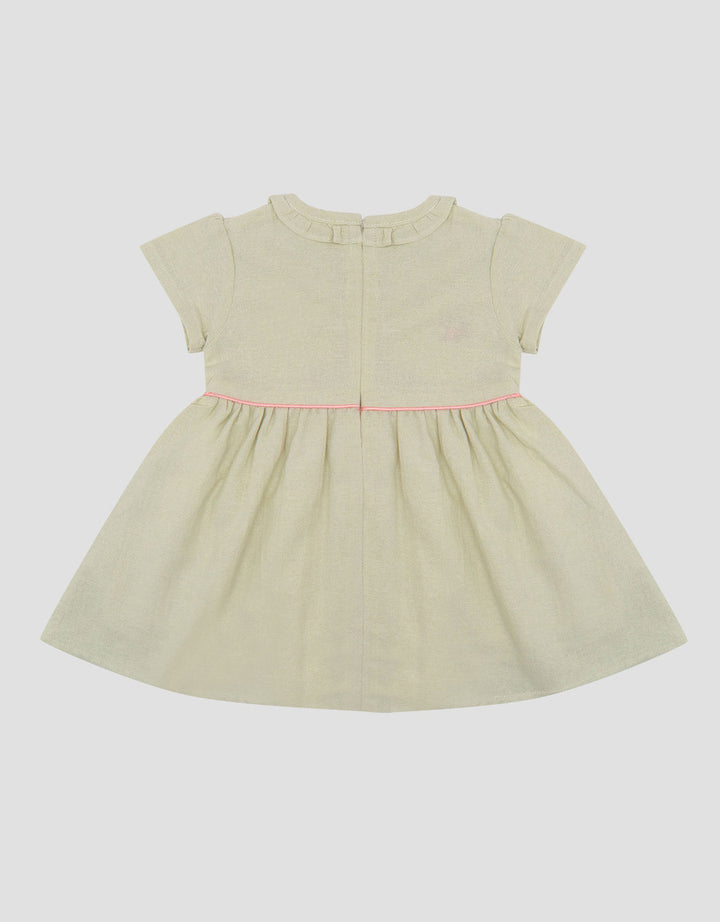 Little M Rami Aop Bunga Bordir Dress Bayi
