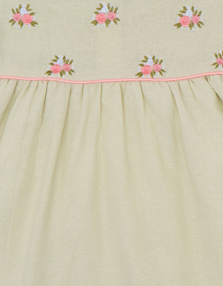 Little M Rami Aop Bunga Bordir Dress Bayi