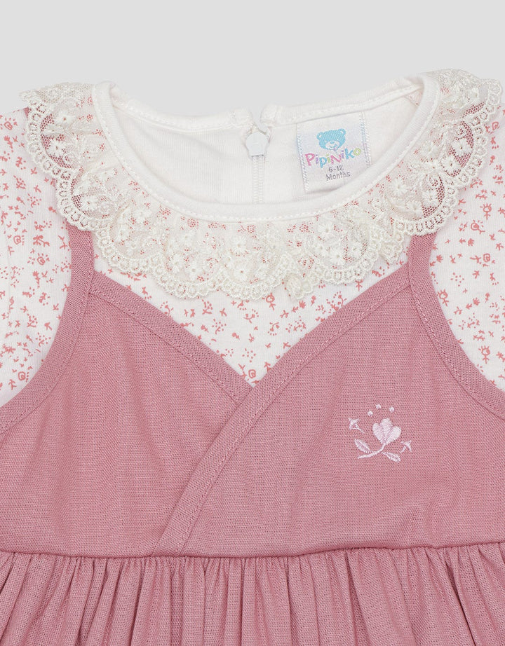 Pipiniko Laces Wove Midi Dress for Girls