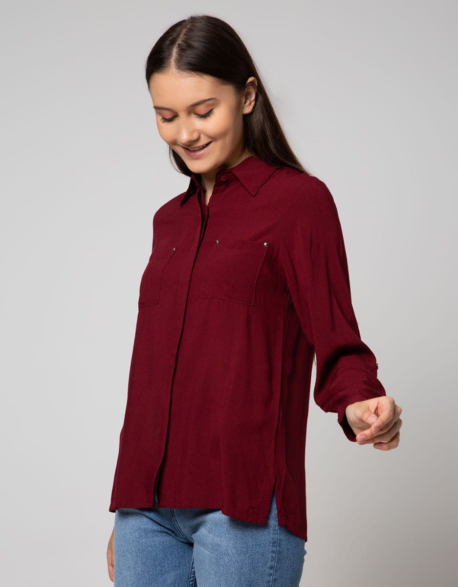 Details Long Sleeve Kemeja Rivet