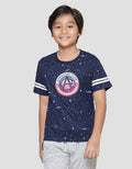 Marvel Avengers Logo Club Print Splash Stripe Kaos Anak Laki-Laki