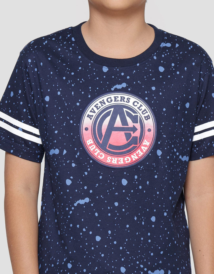 Marvel Avengers Logo Club Print Splash Stripe Kaos Anak Laki-Laki