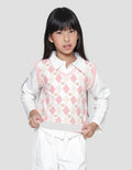 Little M Vest Full Print Diamond Bear Sweater Anak Perempuan