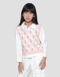 Little M Vest Full Print Diamond Bear Sweater Anak Perempuan