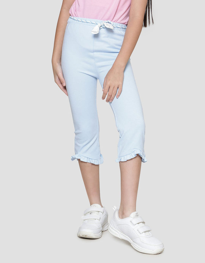 Little M Belt Braided Application Girls Long Pants