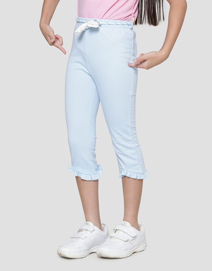 Little M Belt Braided Application Girls Long Pants