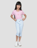 Little M Belt Braided Application Girls Long Pants