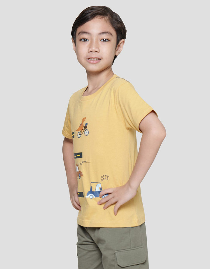 Little M Stripes Car Boys T-Shirt