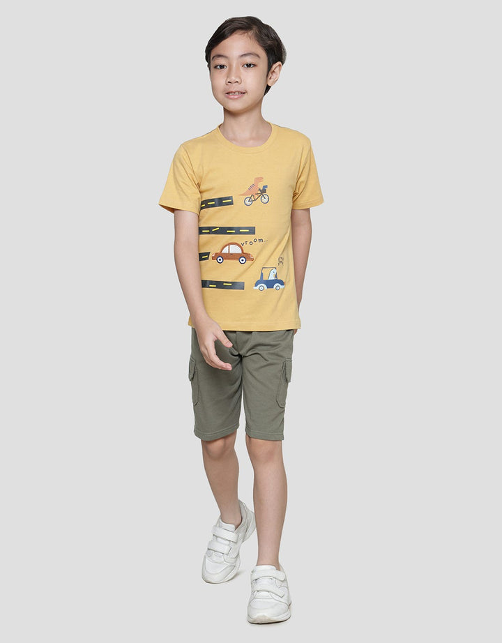 Little M Stripes Car Boys T-Shirt