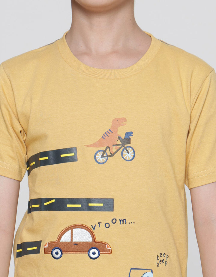 Little M Stripes Car Boys T-Shirt