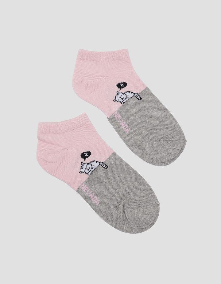 Nevada Cat Print Kids Ankle Socks