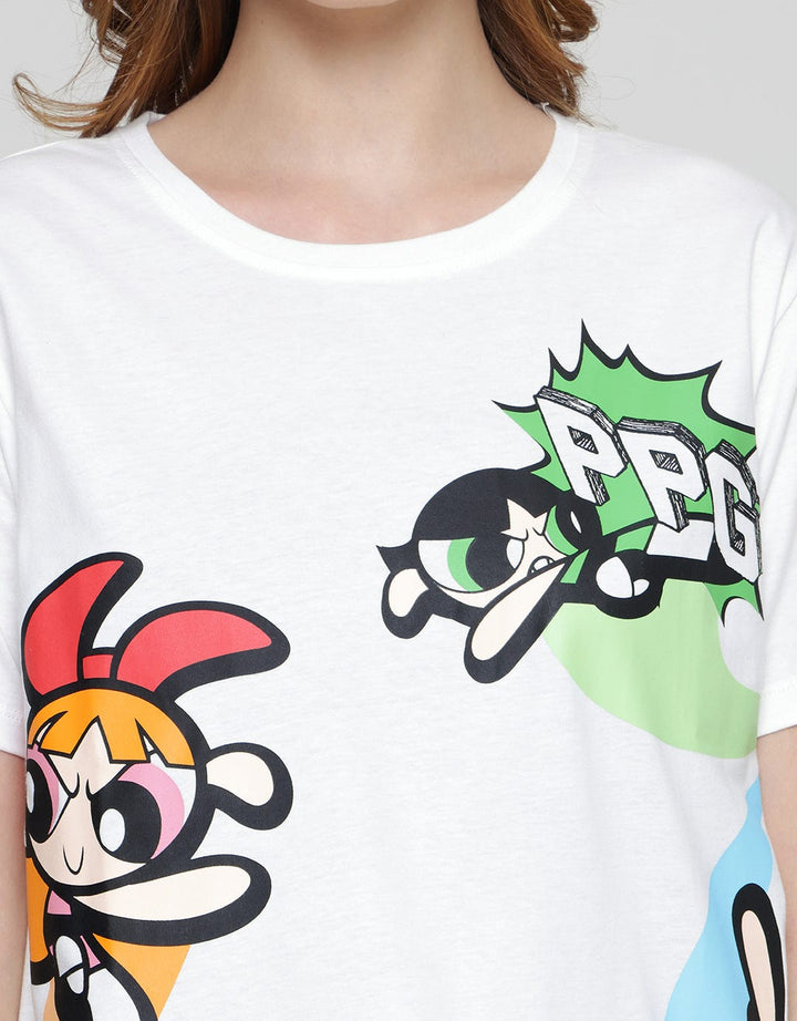 Nevada Print Powerpuff Girls Women's Casual T-Shirt