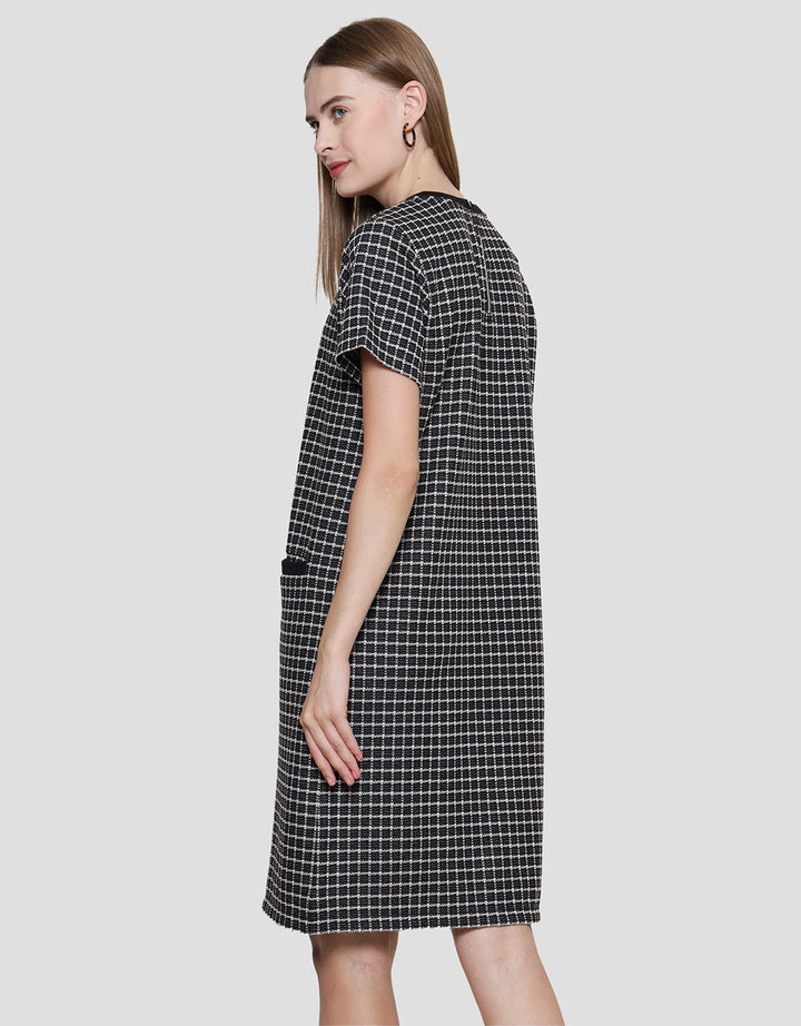 Connexion Tweet Midi Dress Lengan Pendek Wanita