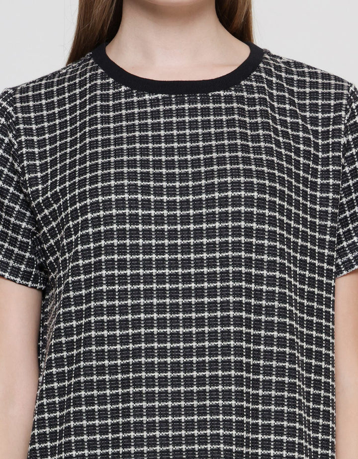 Connexion Tweet Midi Dress Lengan Pendek Wanita