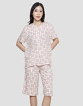 Nevada Women's Capri Square Print Flower Pajamas